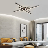 LED осветително тяло 4 Modern LINES Black еквивалент 400W с дистанционно