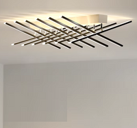 Lustra Led Minimalist Lines Reglabila Alb + Negru Telecomanda Lighting Fixtures