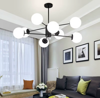 Осветително тяло Abajur MAT BLACK 8XE27 4+4 BK