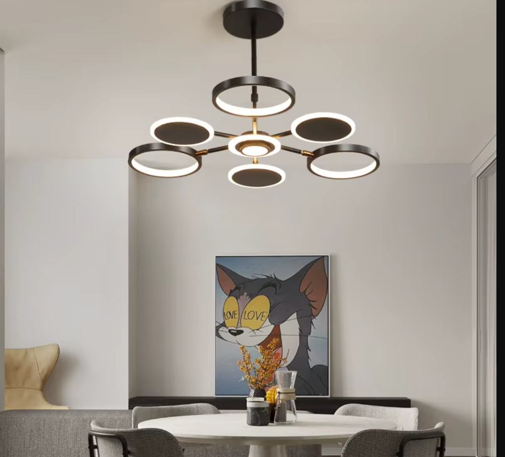 LED осветително тяло Gambit Black 3+3+1 Регулируеми рамена Еквивалент 500W Дистанционно управление