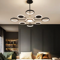 LED осветително тяло Gambit Black 4+4+1 Регулируеми рамена Еквивалент 600W С дистанционно управление