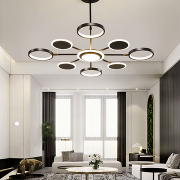 LED осветително тяло Gambit Black 4+4+1 Регулируеми рамена Еквивалент 600W С дистанционно управление