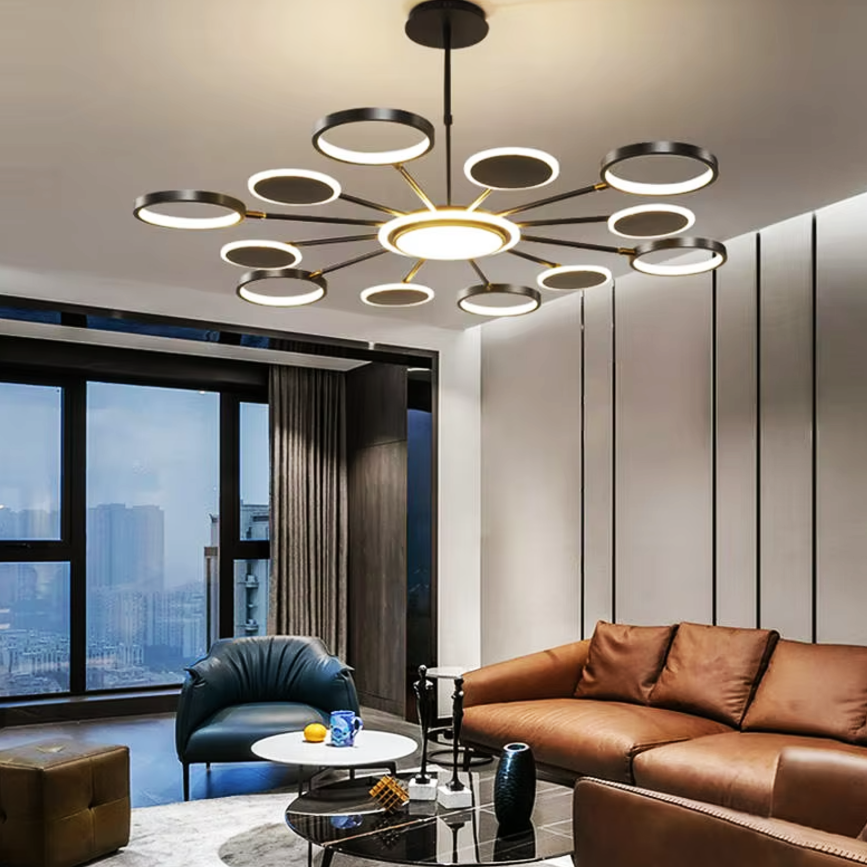 LED осветително тяло Gambit Black 6+6+1 Регулируеми рамена Еквивалент 800W Дистанционно управление