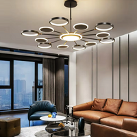 LED осветително тяло Gambit Black 6+6+1 Регулируеми рамена Еквивалент 800W Дистанционно управление