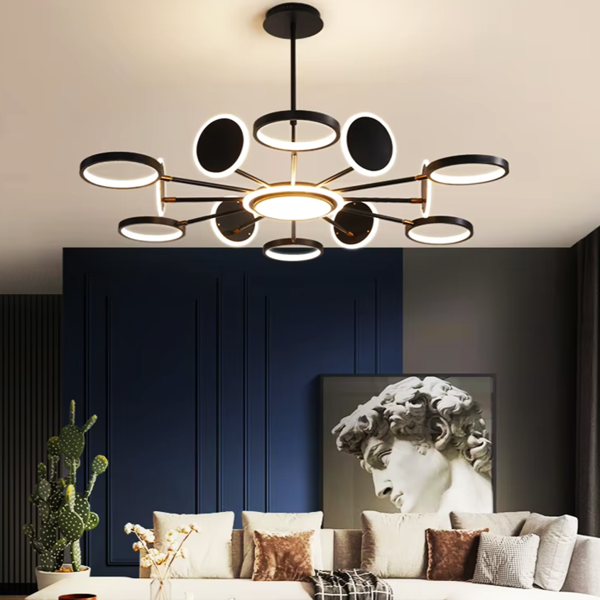LED осветително тяло Gambit Black 6+6+1 Регулируеми рамена Еквивалент 800W Дистанционно управление