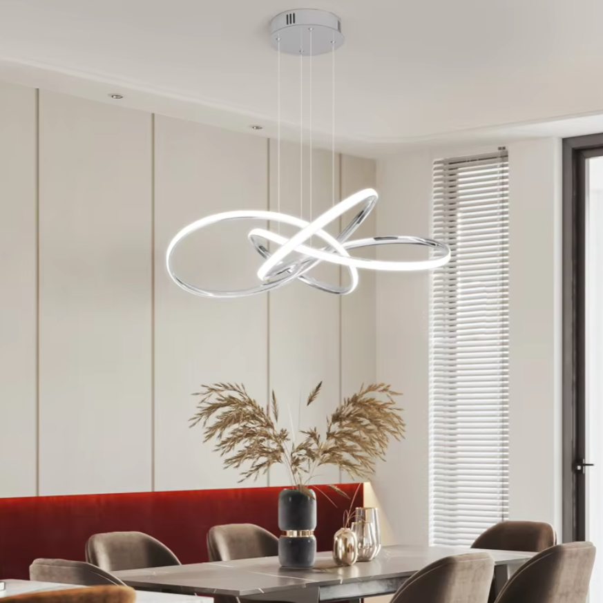 LED осветително тяло тип пендел Eternity Chrome, еквивалент на 800W, с дистанционно управление