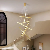 LED осветително тяло 7 Geometric GOLD Lines висящо, еквивалент 800W 200CM