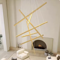 LED осветително тяло 7 Geometric GOLD Lines висящо, еквивалент 800W 200CM
