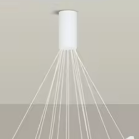 LED осветително тяло 7 Geometric WHITE Lines висящо, еквивалент 800W 200CM