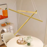 LED осветително тяло 3 Geometric GOLD LINES висящо Еквивалент 400W