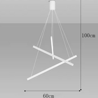 LED осветително тяло 3 Geometric WHITE LINES висящо, еквивалент 400W