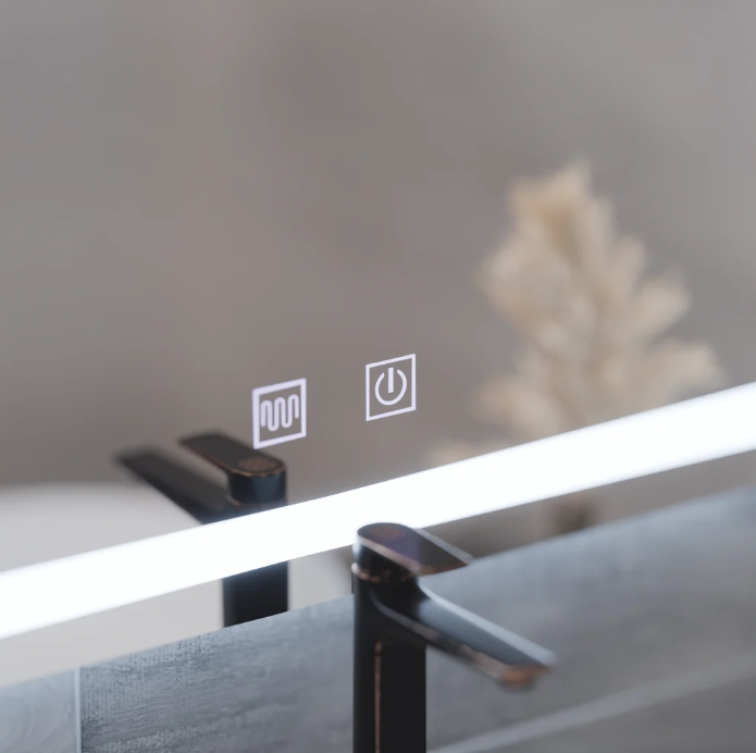 Правоъгълно LED огледало 80x60cm с функция против замъгляване и Touch
