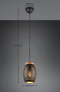 Пендел декоративен BIDAR 1x E27 Black