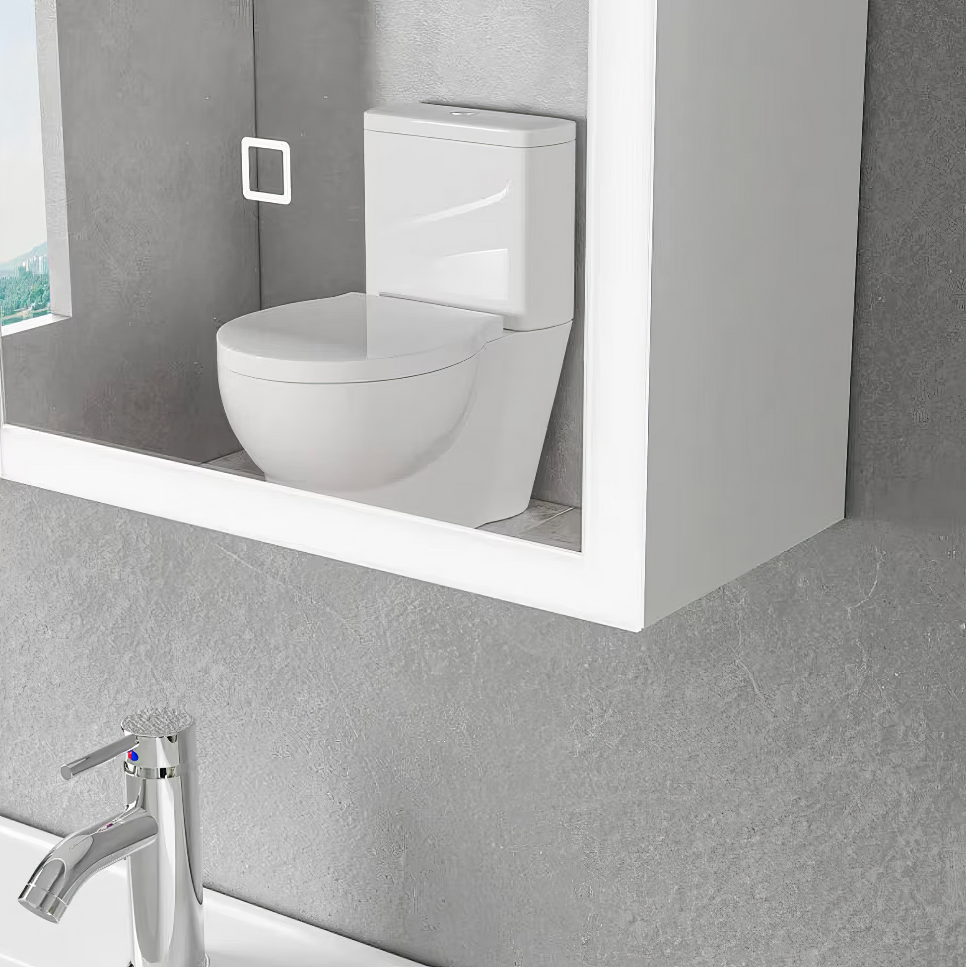 Шкаф за баня с LED огледало Qora Touch 60x70cm