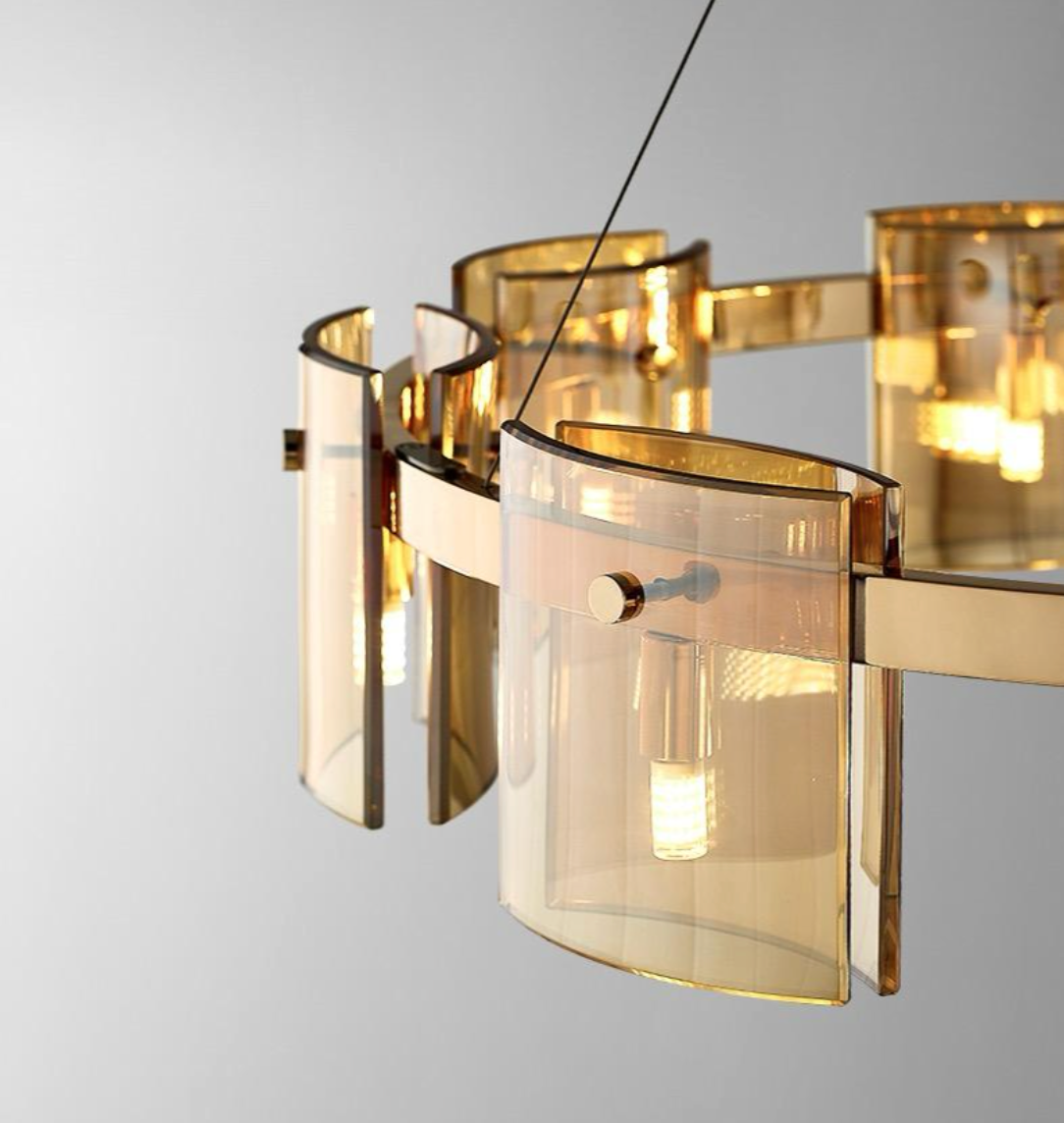 LED осветително тяло тип пендел Faye Gold с 6 елемента, еквивалент 250W