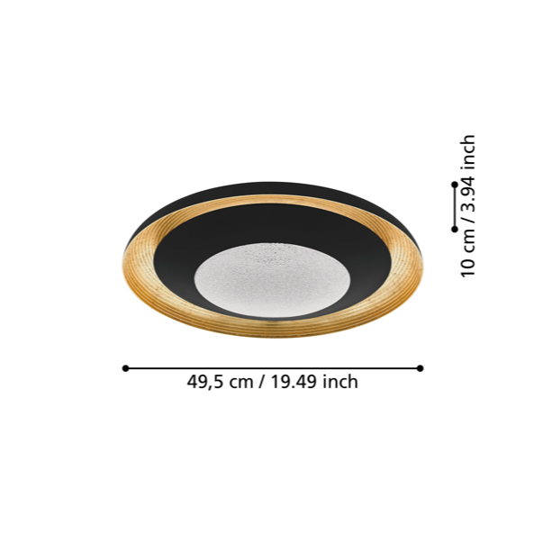Аплик/Плафониера LED Premium CANICOSA 2 Еквивалент 300W Дистанционно управление