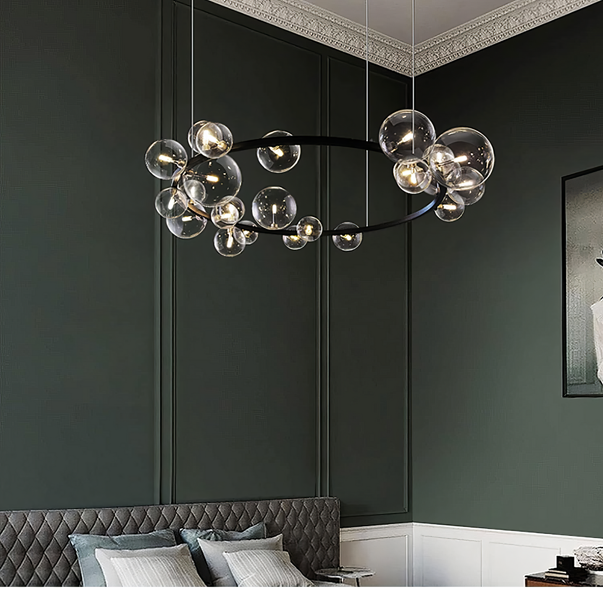 Lustra Abajur Vaya 24xG9 Black Rotunda 120cm Chandeliers
