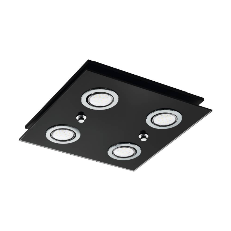 Осветително тяло с 4 спота GRATTINO Black Eglo
