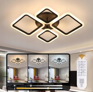 LED осветително тяло 2+2 DIAMOND Black Еквивалент 350W Дистанционно управление