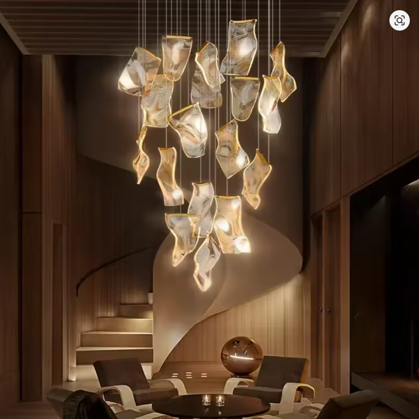 LED осветително тяло Luxury PAPER QUILL GOLD 18 елемента Еквивалент 350W Дистанционно
