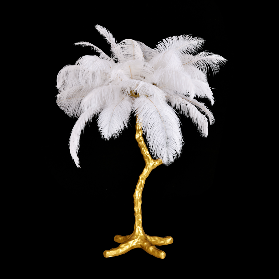 Нощна лампа Luxury Peacock Gold & White 3xG9