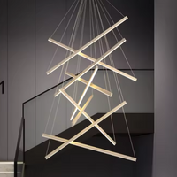 LED осветително тяло 9 Geometric GOLD Lines висящо еквивалент 1200W 300CM