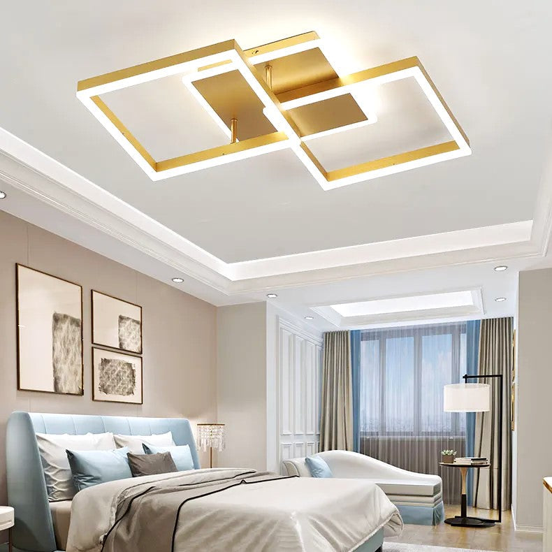 LED осветително тяло TWO SQUARE GOLD Еквивалент 600W Дистанционно управление
