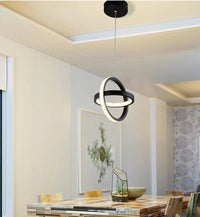 LED осветително тяло висящо INFINITY RINGS Black еквивалент 200W