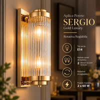 Аплик за стена Gold Luxury SERGIO, въртящ се, регулируем