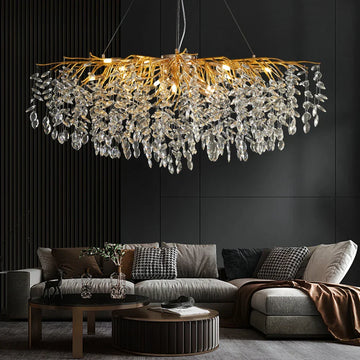 Кристален полилей LUXURY 120x45cm Golden Klara