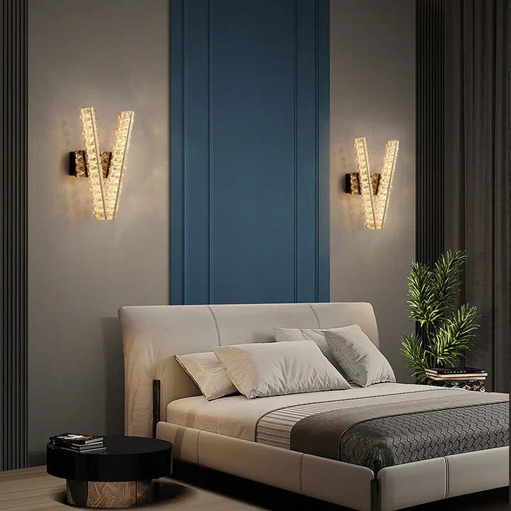 Аплик LED Crystal Gold V Shape