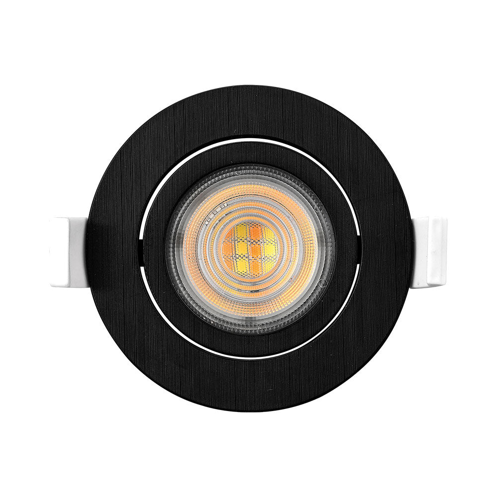 LED спот 7W вграден, насочваем, черен, CCT с 3 вида светлина, еквивалент 60W