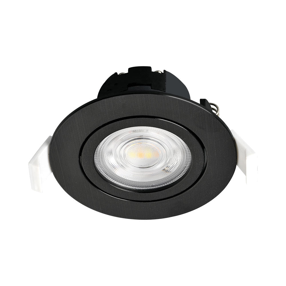 LED спот 7W вграден, насочваем, черен, CCT с 3 вида светлина, еквивалент 60W