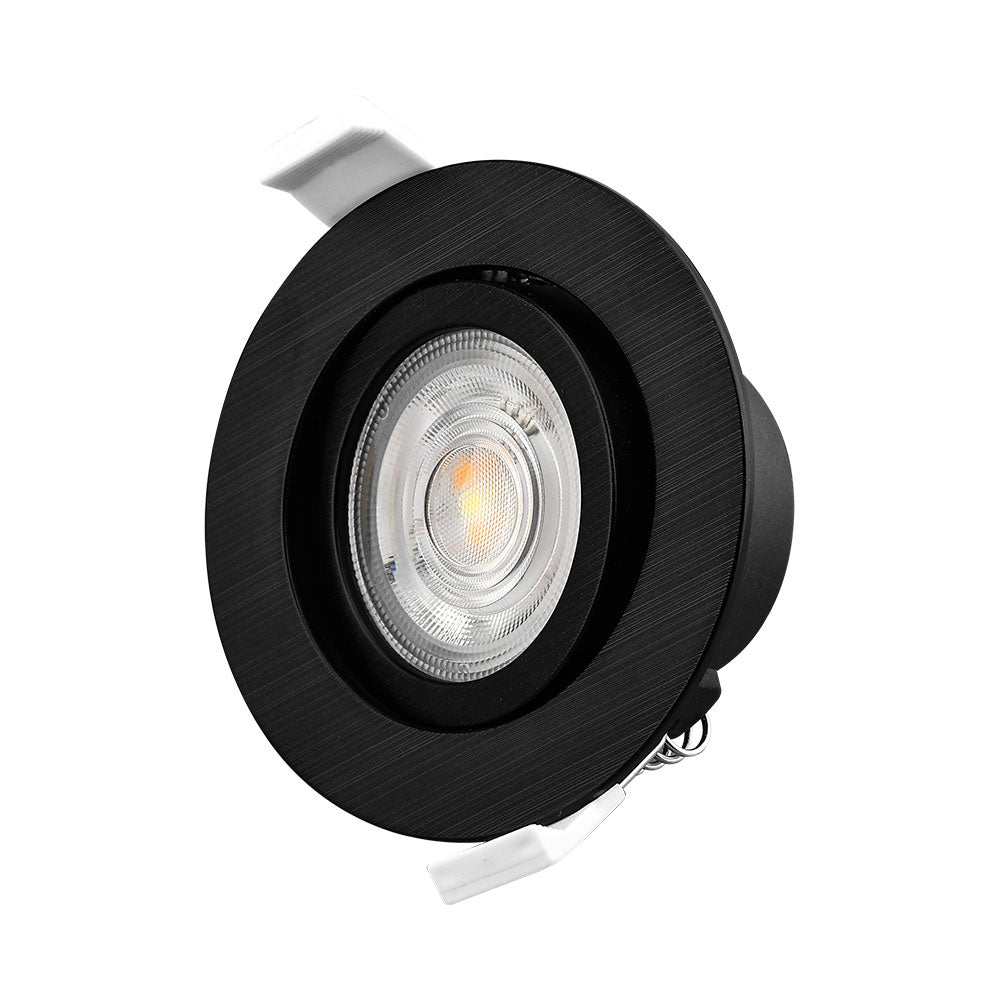 LED спот 7W вграден, насочваем, черен, CCT с 3 вида светлина, еквивалент 60W