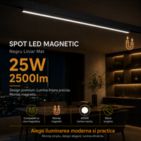 LED спот 25W 90cm магнитен линеен матов черен