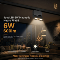 LED спот 6W магнитен черен, сгъваем
