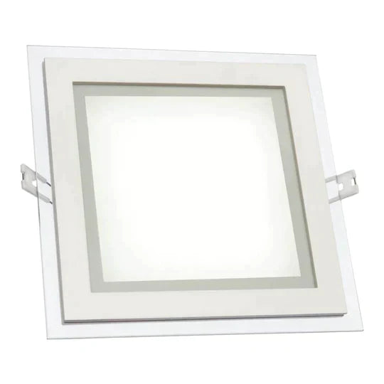 LED спот 6W квадрат мат стъклен ринг / 96x96mm / вграден