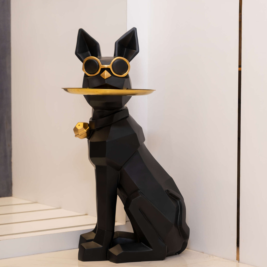 Statueta Decorativa Geometrica Obsidian Bulldog 68CM STATUETA / NEAGRA