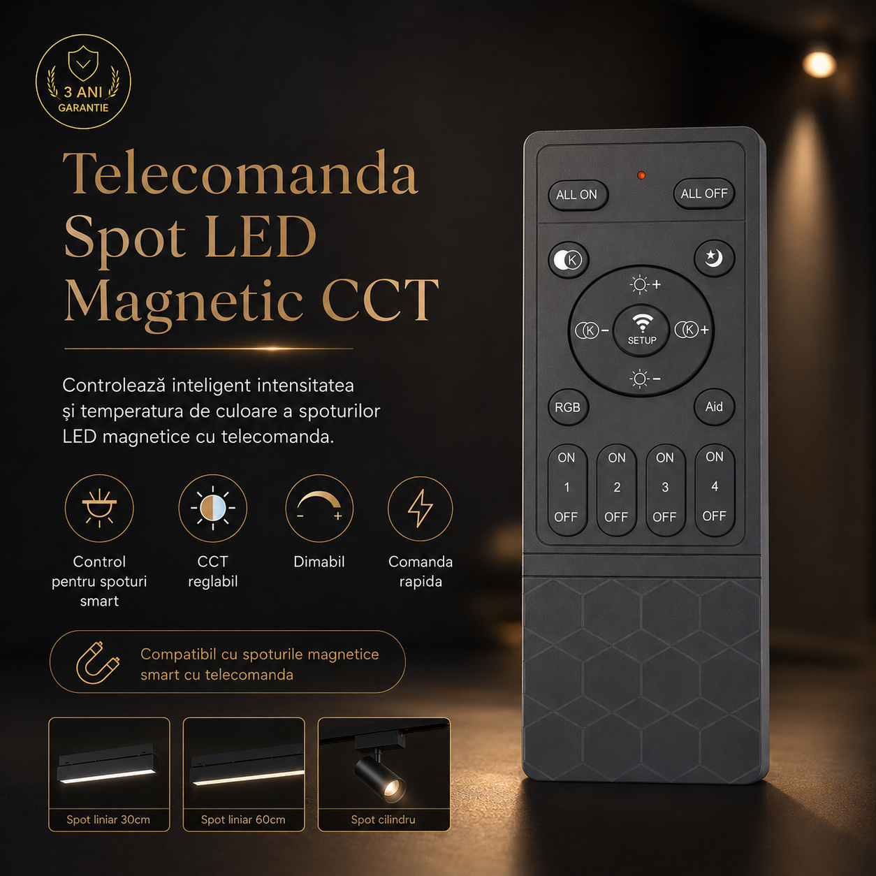 Дистанционно управление за магнитен LED спот CCT