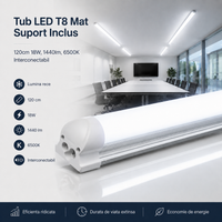 LED тръба T8 мат с включен държач 120cm 18W, свързваема