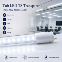 Прозрачна LED тръба T8 120cm 18W