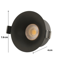 COB LED спот 12W Кръгъл Черен / ⌀78mm / Вграден / Неутрална светлина