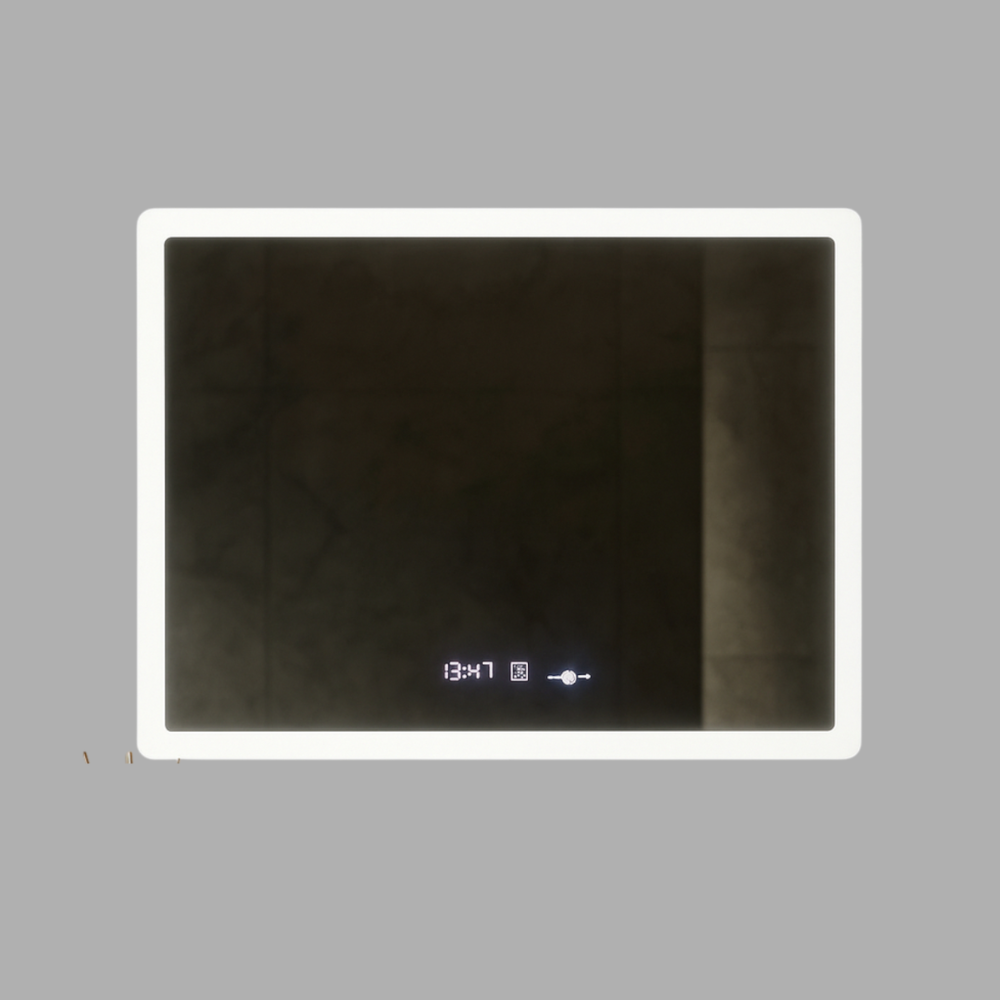 LED огледало Obra 80x60cm, СЕНЗОР, 3 вида светлина, против запотяване, димиране, часовник и термометър