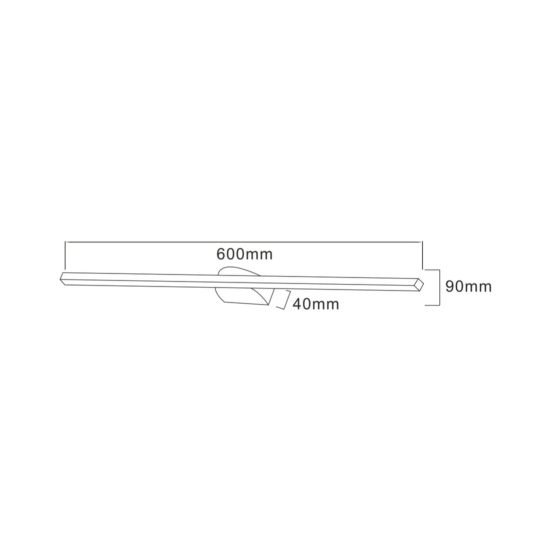 LED аплик за баня 12W 40cm Черен KINKIET