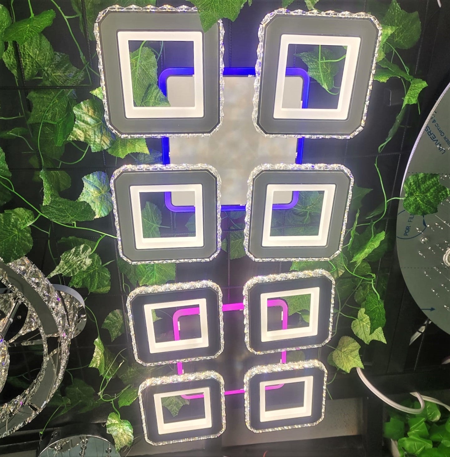 LED осветително тяло 2+2 SQUARE Кристал Бяла RGB Еквивалент 500W