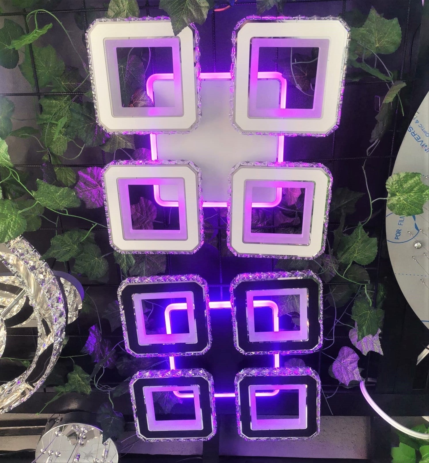 LED осветително тяло 2+2 SQUARE Кристал Бяла RGB Еквивалент 500W