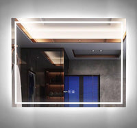 LED огледало 90X60cm с функция против замъгляване, Touch и часовник J16
