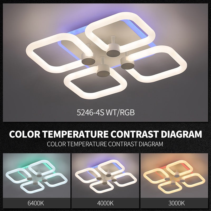 LED осветително тяло 140W SQUARE 2+2 RGB SMART с дистанционно