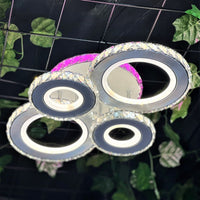 LED осветително тяло 4 CIRCLE кристал бяла RGB еквивалент 500W с дистанционно