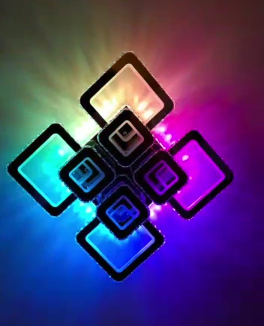 LED осветително тяло 4+4 Square Cristal Chrome Super RGB Еквивалент 1000W
